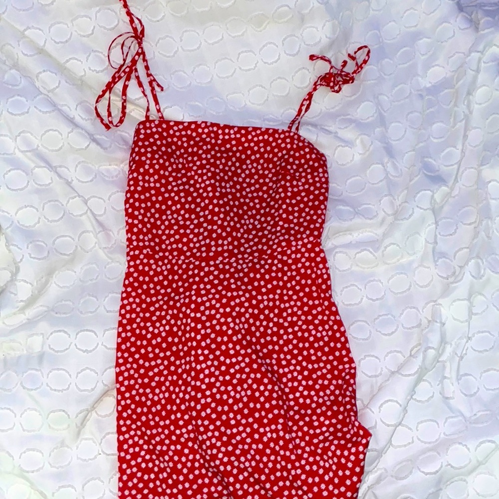red flower sun dress size medium
